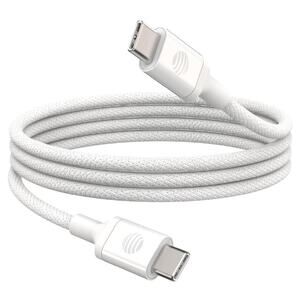 AT&T 6ft USB-C to USB-C Cable Fast Charging Data Transfer Safe Tangle Free White
